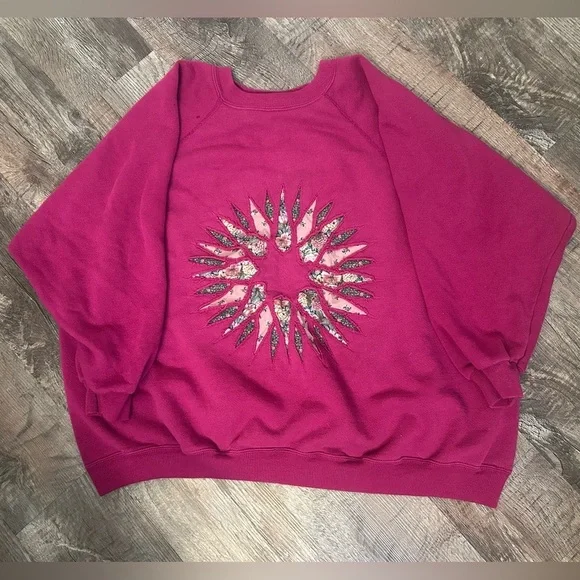 90s Patchwork Quilted Crewneck Sweater Hanes 2X - Picture 1 of 4